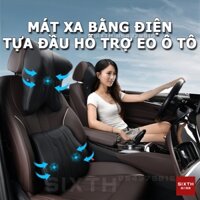 gối massage ô tô da nappa đệm lưng xe hơi Cao Cấp xoa bóp điều chỉnh gối massage cổ vai gáy Gối Cao Su Non, Giảm Đau Mỏi Cổ Vai Cột Sống Quà tặng tài xế chống mệt mỏi