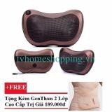 Gối mát-xa hồng ngoại Massage Pillow +Tặng Gen nịt bụng định hình eo thon 2 lớp thun (Da)