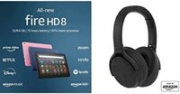 Gói máy tính bảng Amazon Fire HD 8 hoàn toàn mới, Màn hình 8” HD, 32 GB (Đen) & Tai nghe Bluetooth khử tiếng ồn chủ động (Đen) cho Amazon