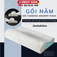 Gối Memory Foam Cao Cấp Vandino Cao Su Non Lượn Sóng Cố Định Cột sống Giúp Giảm Đau Cổ Vai Gáy