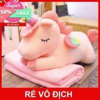 Gối mền gấu bông 3 trong 1 hình Unicorn kỳ lân dài 60cm (hàng loại 1 size đại nhập như hình nhé)