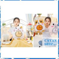 Gối mền gấu bông đồng hồ cute