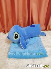 Gối Mền Gấu Bông Stitch Xanh
