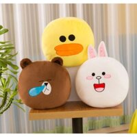 Gối mền LINE FRIEND 3 trong 1 hàng loại 1, Gấu Brown Cony Sally,nỉ nhung cực mịn, bộ chăn gối văn phòng ngủ trưa du lịch