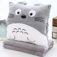 Gối mền TOTORO tròn, vuông hàng loại 1, nỉ nhung siêu mịn, bộ chăn gối văn phòng, GD39-GMTOTO-V