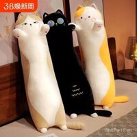 Gối mèo con, gối dài, búp bê ôm chân, đồ chơi nhồi bông cho trẻ em, siêu mềm cho bé gái