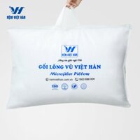 Gối Nằm Lông Vũ Việt Hàn - Êm Ái, Mềm Mại, Thoáng Khí - Từ Sợi Lông Vũ Nhân Tạo Microfiber - Nệm Việt Hàn
