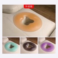 [Gối nằm silicon] Gối nằm nằm silicon trong Thẩm mỹ viện có lỗ GiườNg Massage mặt đệm mặt spa gối nằm sấp Gối chữ U đế cứng màu xanh