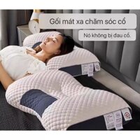 Gối Ngủ Chống Đau Cổ Vai Gáy Dệt Kim Lõi Bông Xơ, Gối Spa Chống Đau Mỏi Cổ Vai, Gối Xơ Đậu Nành