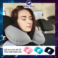 Gối Ngủ Kê Cổ Du Lịch Cao Cấp Bơm Hơi Tự Động - màu xám  #24 #GOIBS01