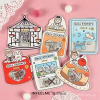 Gói nhãn dán Infeel.me, bộ sưu tập ngày đẹp, 40 miếng nhãn dán trang trí nhật ký nhân vật dễ thương, 6 loại