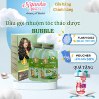 GỘI NHUỘM TÓC ĐEN, DẦU GỘI THẢO DƯỢC PHỦ BẠC HÀN QUỐC BUBBLE HANGYI LÊN MÀU CỰC CHUẨN HỘP 10 GÓI SIÊU DƯỠNG CHẤT