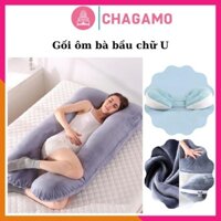 Gối Ôm Bà Bầu Chagamo Gối ôm Hình Chữ U Vải Nhung Cao Cấp