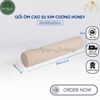 Gối Ôm Cao Su Honey Kim Cương - Gối Cao Su Tự Nhiên - Kích Thước 20x100cm