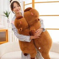 Gối ôm capybara phong cách nằm trên giường ngủ cho bé gái gối dài búp bê vải đồ chơi sang trọng