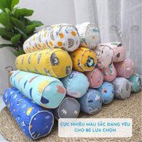 Gối ôm cho bé cotton 100% bông gòn tinh khiết, vỏ gối ôm cho bé size 20x60 cm ruột gối bông gòn trắng