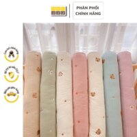 Gối ôm cho bé Mochee/Monona, gối ôm trẻ em vải xô muslin, vải trần bông thêu họa tiết - Minjee