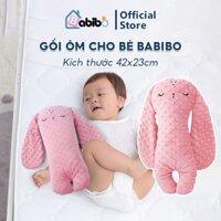 Gối ôm cho bé sơ sinh 0-3 tuổi BABIBO, vỏ vải nhung ruột bông cao cấp mềm mịn mát