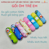 Gối ôm Cho Bé thương hiệu KIMHOME Vải Cotton cao cấp thoáng mát, ruột bông gòn siêu mềm, Kích Thước Dài 50cm- 60cm-80cm