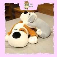 Gối Ôm Chó Xám Đốm Mắt - Gấu Bông Chó Mắt Híp Đáng Yêu Ngộ Nghĩnh NUTA Làm Quà Tặng