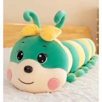 Gối Ôm Con Sâu Đeo Nơ Siêu Cute Vải Miniso Siêu Mềm Mịn Cao Cấp kt 55-120cm