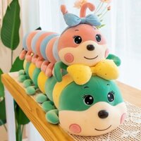 Gối ôm con sâu đeo nơ siêu cute (55cm---1m2) vải miniso siêu mềm mịn cao cấp - Gấu bông con sâu đeo nơ dễ thương cho bé