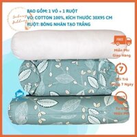 Gối ôm dài người lớn cotton 100% cao cấp có khóa kéo, cho bé từ 7 tuổi size 70x100 cm
