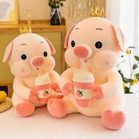 GỐI ÔM GẤU BÔNG CHO BÉ HÌNH HEO TRÀ SỮA SIZE 80cm