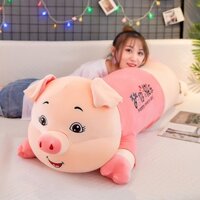 Gối ôm gấu bông Heo mặc áo hồng Capina.868 dài tới 1m6 - gấu bông size lớn siêu đáng yêu