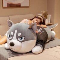 Gối ôm gấu bông hình chó ngáo husky 1m, 1m2 nhồi bông cao cấp windy.com - HÀNG MỚI VỀ