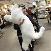 gối ôm gấu bông mèo trắng mềm mại xinh xắn cong cong