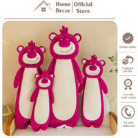 Gối ôm gấu dâu lotso mẫu mới, gối ôm cho bé, gối ôm ngủ cao cấp hàng nhập khẩu đủ size 70cm - 90cm - 1m1 - 1m3