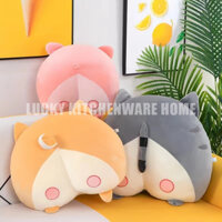 Gối Ôm Hình Mông Corgi Dễ Thương Xinh Xắn gối kê mông mèo mềm mại Kết cấu kẹo dẻo