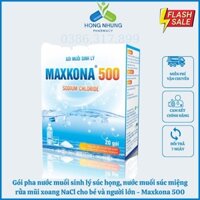 Gói pha nước muối sinh lý súc họng, nước muối súc miệng rửa mũi xoang NaCl cho bé và người lớn - Maxkona 500