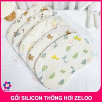 Gối Silicon Thông Hơi Zeloo Cho Bé, Gối Mùa Hè Êm Ái, Thoáng Mát, Thấm Hút Mồ hôi Cho Bé Sơ Sinh