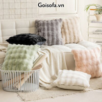 Gối sofa , gối tựa lưng trang trí decor mẫu lông sóng mềm mịn màu pastel