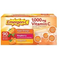 Gói sủi  Emergen vitamin C 1000 mg hương trái cây hộp 90 gói