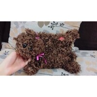 Gối sưởi ấm chó poodle ảnh thật