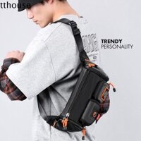Gói thắt lưng Nylon TTHOUSE, Túi thắt lưng thông thường chống thấm nước phong cách đường phố, Phong cách Techwear chức năng Túi đeo chéo sức chứa lớn Túi đeo chéo một vai