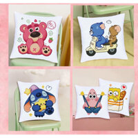 Gối thêu chữ thập mặt sau có dây kéo kt 42x42