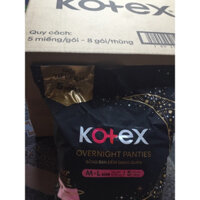 (Gói Tiết Kiệm 5 Miếng/ Gói) - Thùng 8 Gói Băng Vệ Sinh Kotex đêm dạng quần vừa vặn chống tràn 360 size ML (5 miếng/gói)