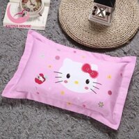 Gối trẻ em, gối cho bé kích thước 30x50 chất liệu 100% cotton áo gối kèm ruột bông mẫu kity hồng_GAGOISIHN