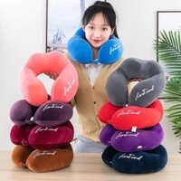Gối Tựa Cổ Chữ U - Gối Đi Tàu Xe - Gối Đi Làm Vải Nhung Mềm AL