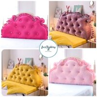 Gối tựa đầu giường,kê đầu giường hoàng gia viền ren siêu xinh,đính đá cao cấp kích thước m