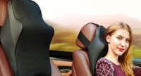 Gối tựa đầu ô tô cao su non có quai cài tiện lợi, Màu đen
