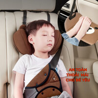 Gối tựa đầu ô tô, dây đeo tam giác, võng gác chân ô tô máy bay cho bé chất liệu da mềm mại sang trọng thoáng khí, an toà