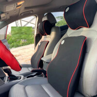 Gối tựa đầu và kê tựa lưng ghế ô tô cao su non nỉ cao cấp chống đau khi đi lái oto xe hơi gối tựa lưng văn phòng