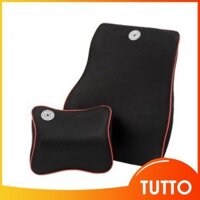 Gối tựa đầu và tựa lưng cao su non cao cấp cho ghế ô tô - ghế văn phòng. - TUTTO