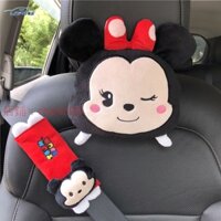 Gối tựa đầu xe Disney Mickey Minnie, gối cổ, đệm an toàn, đệm vai, gối tựa đầu xe, gối xe nhồi bông, bọc vô lăng, bọc tay cầm, hỗ trợ thắt lưng xe, đệm chân hoạt hình