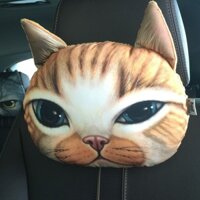 Gối tựa đầu xe hơi 3D - Mèo nheo mắt